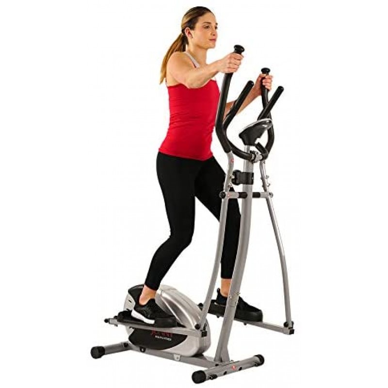 Máquina elíptica Sunny Health & Fitness SF-E905 con resistencia de 8 niveles y monitor digital