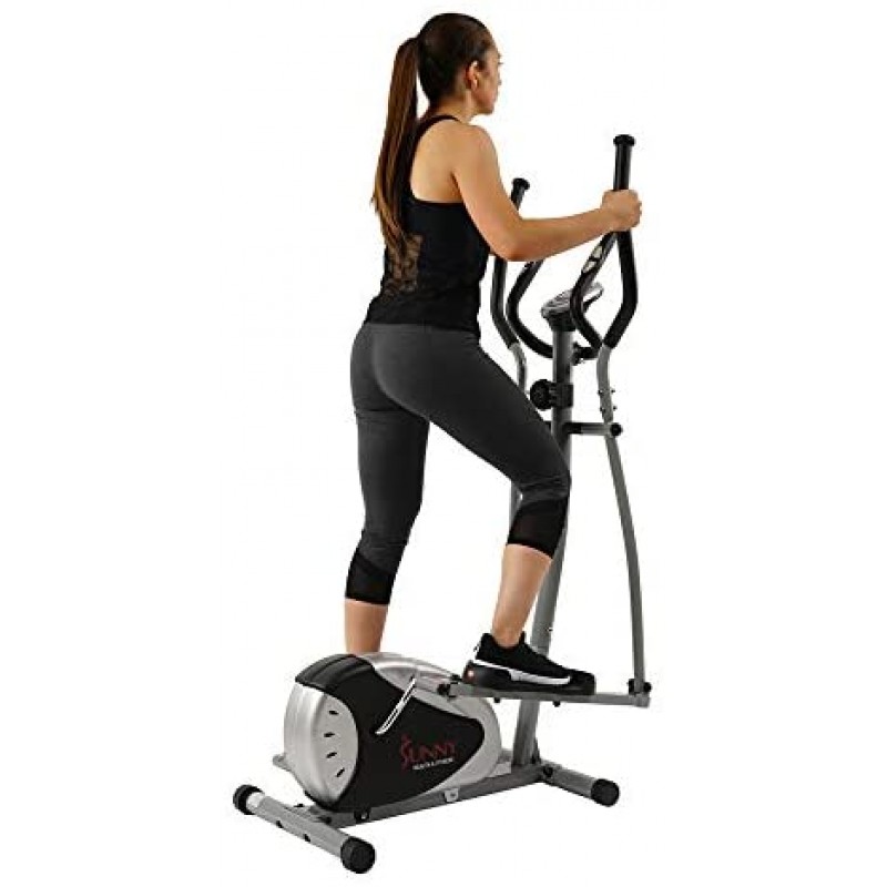 Máquina elíptica Sunny Health & Fitness SF-E905 con resistencia de 8 niveles y monitor digital