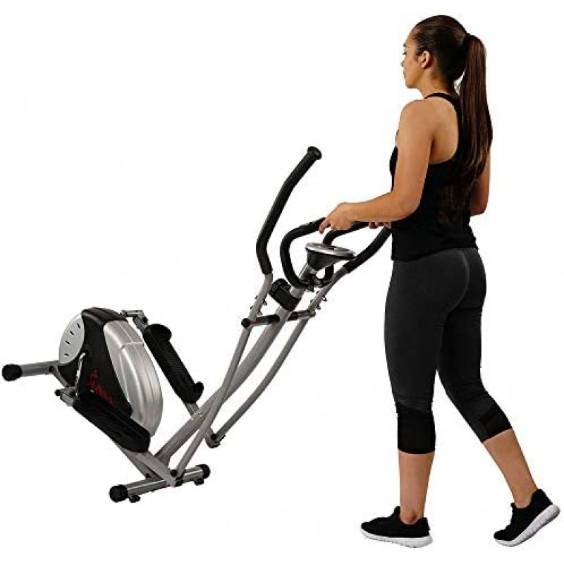 Máquina elíptica Sunny Health & Fitness SF-E905 con resistencia de 8 niveles y monitor digital
