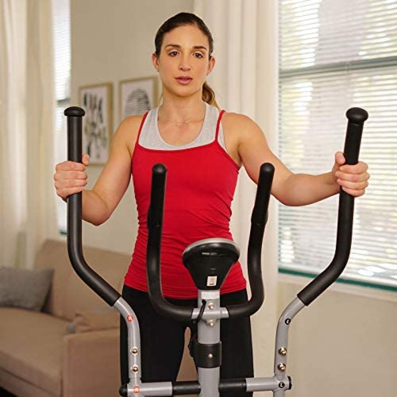 Máquina elíptica Sunny Health & Fitness SF-E905 con resistencia de 8 niveles y monitor digital