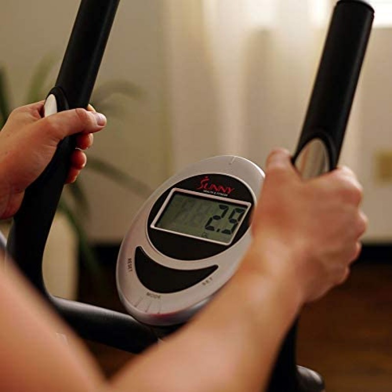Máquina elíptica Sunny Health & Fitness SF-E905 con resistencia de 8 niveles y monitor digital