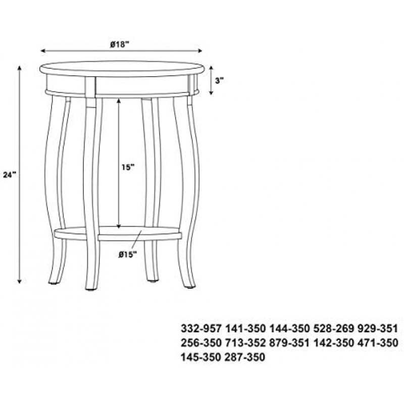 Mesa redonda con estante Powell Furniture, color negro