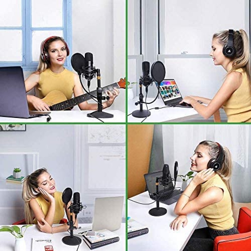 Kit de micrófono USB 192KHZ/24BIT MAONO AU-A04T PC Condensador Podcast Streaming Micrófono cardioide Plug & Play para computadora, YouTube, grabación de juegos