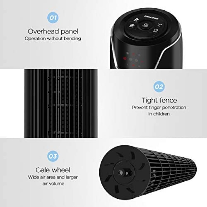 PELONIS FZ10-19JR Ventilador de torre, 36 pulgadas, negro