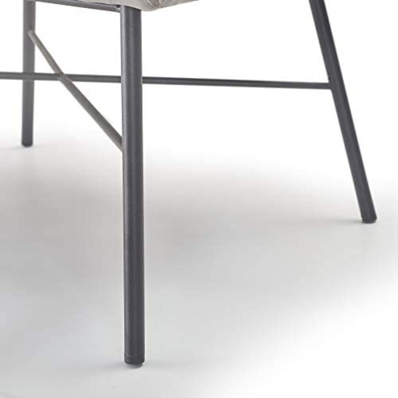 Adore Decor Leone - Silla tapizada de terciopelo con respaldo cómodo, sillón club, muebles modernos de salón para espacios pequeños, cómodo gris