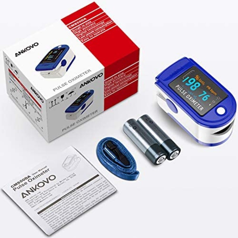 Oxímetro de pulso yema del dedo, monitor de saturación de oxígeno en sangre yema del dedo, medidor de oxígeno en sangre oxímetro de dedo con pulso, monitor de O2 dedo para oxígeno