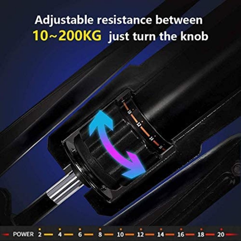 unhg Ejercitador de brazo giratorio de potencia hidráulica ajustable, 22-440 libras, expansor de pecho para el hogar, entrenamiento muscular de hombros, equipo de ejercicios, fortalecedor de ejercicio mejorado, barra de agarre, constructor abdominal