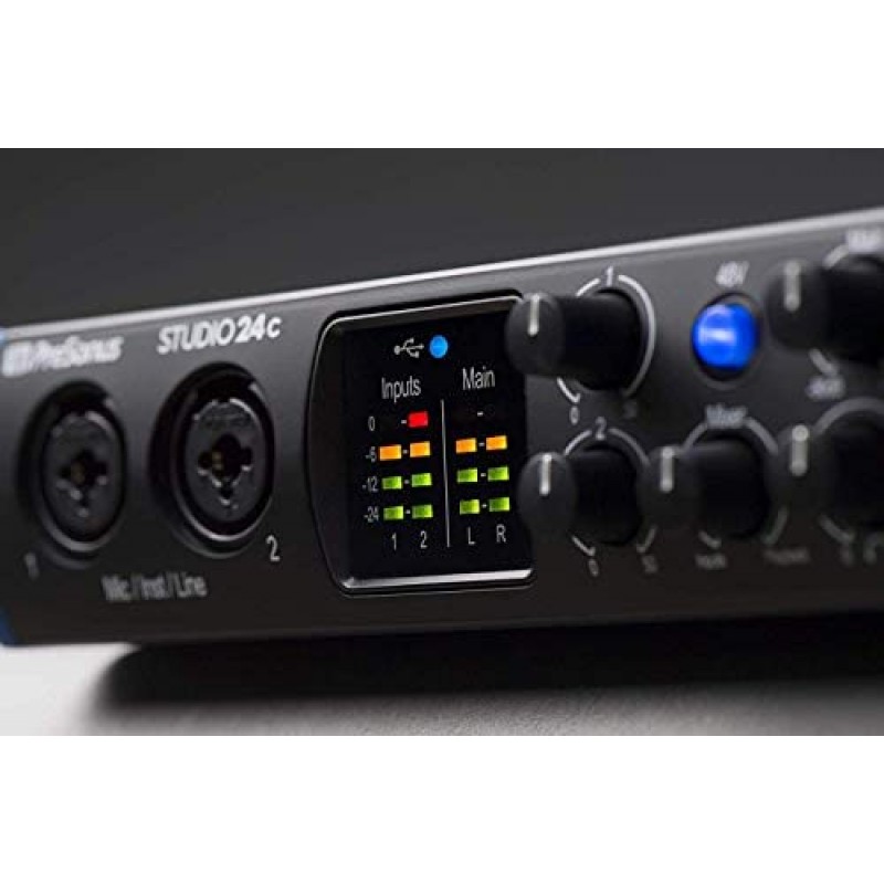 PreSonus Studio 24c 2x2 USB tipo C interfaz de audio/MIDI paquete de estudio con paquete de software Studio One Artist