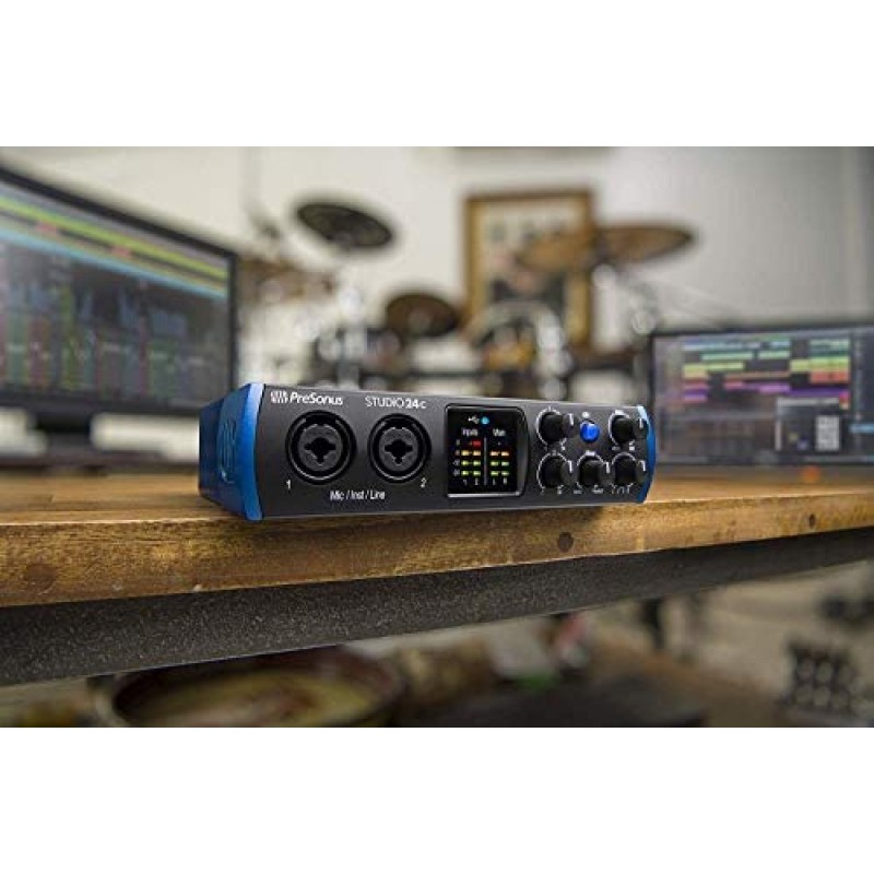 PreSonus Studio 24c 2x2 USB tipo C interfaz de audio/MIDI paquete de estudio con paquete de software Studio One Artist