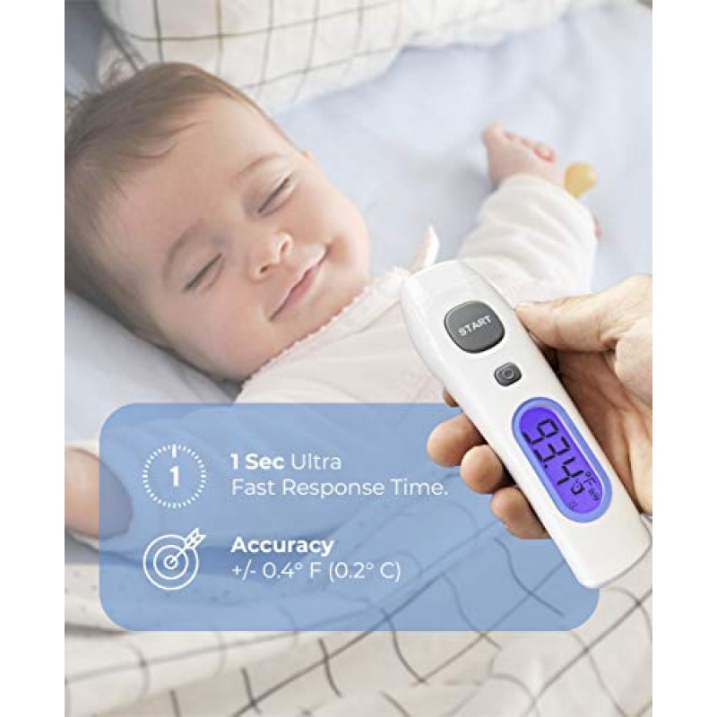 Termómetro infrarrojo para el cuerpo y la frente, modelo THD2FE, infrarrojo Metris Instruments | Termómetros digitales de precisión de grado médico para hospitales clínicos sin contacto | para uso profesional y doméstico