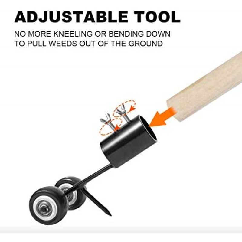 Herramienta extractora de malas hierbas para grietas y hendiduras Herramienta de desmalezado Extractor de malas hierbas Ayudante para el hogar Herramientas de jardín Levantarse Manual Weeder Herramienta manual-Gancho curvo