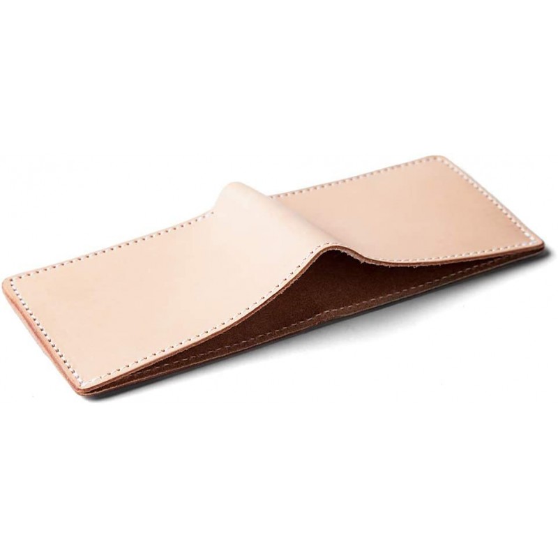 Productos curtidores | Cartera plegable tradicional con 4 ranuras para tarjetas, cuero natural