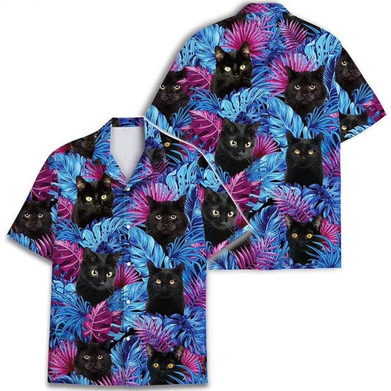 Camisas hawaianas de caballo divertido para hombres y mujeres, amor carreras de caballos hawaiano verano manga corta casual ajuste relajado con botones