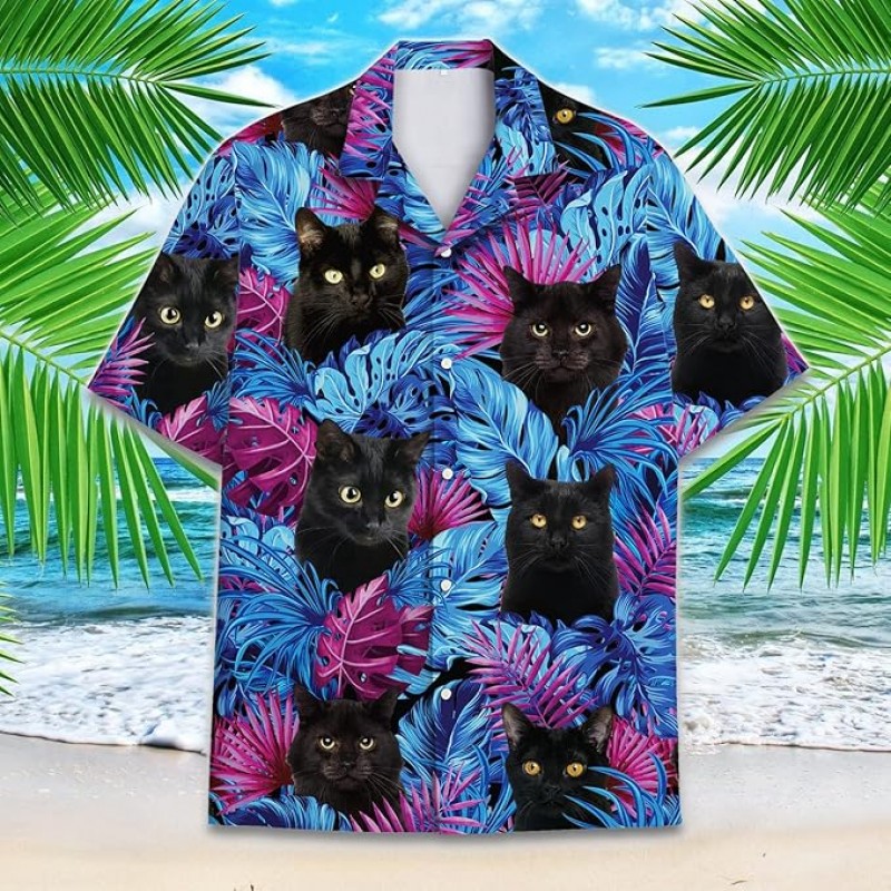 Camisas hawaianas de caballo divertido para hombres y mujeres, amor carreras de caballos hawaiano verano manga corta casual ajuste relajado con botones