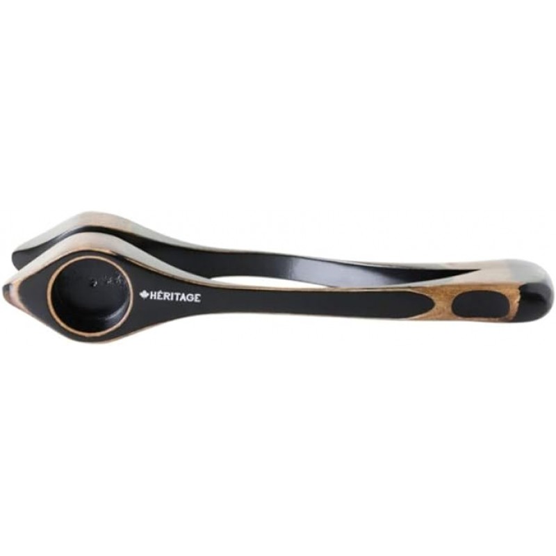 Instrumento de percusión de cucharas musicales Heritage, madera de arce canadiense hecha a mano, sonido folk de madera natural, gran regalo para adultos y niños con cualquier experiencia musical, grande y negro