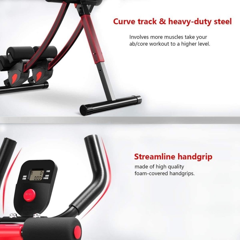 Máquina de abdominales, equipo de entrenamiento de abdominales para gimnasio en casa, entrenador de abdominales de altura ajustable, equipo de ejercicios plegable.