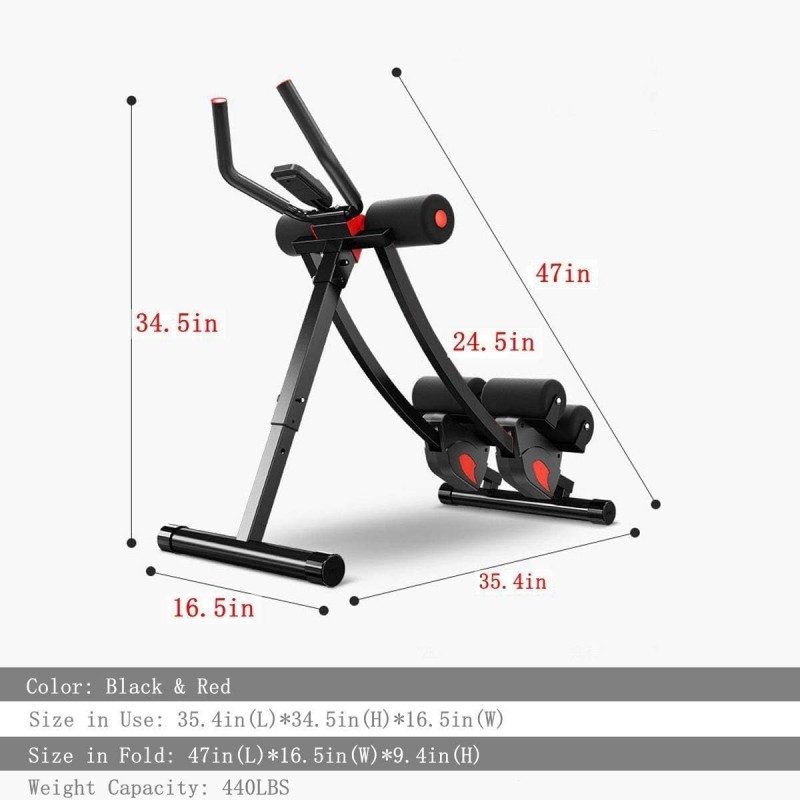 Máquina de abdominales, equipo de entrenamiento de abdominales para gimnasio en casa, entrenador de abdominales de altura ajustable, equipo de ejercicios plegable.